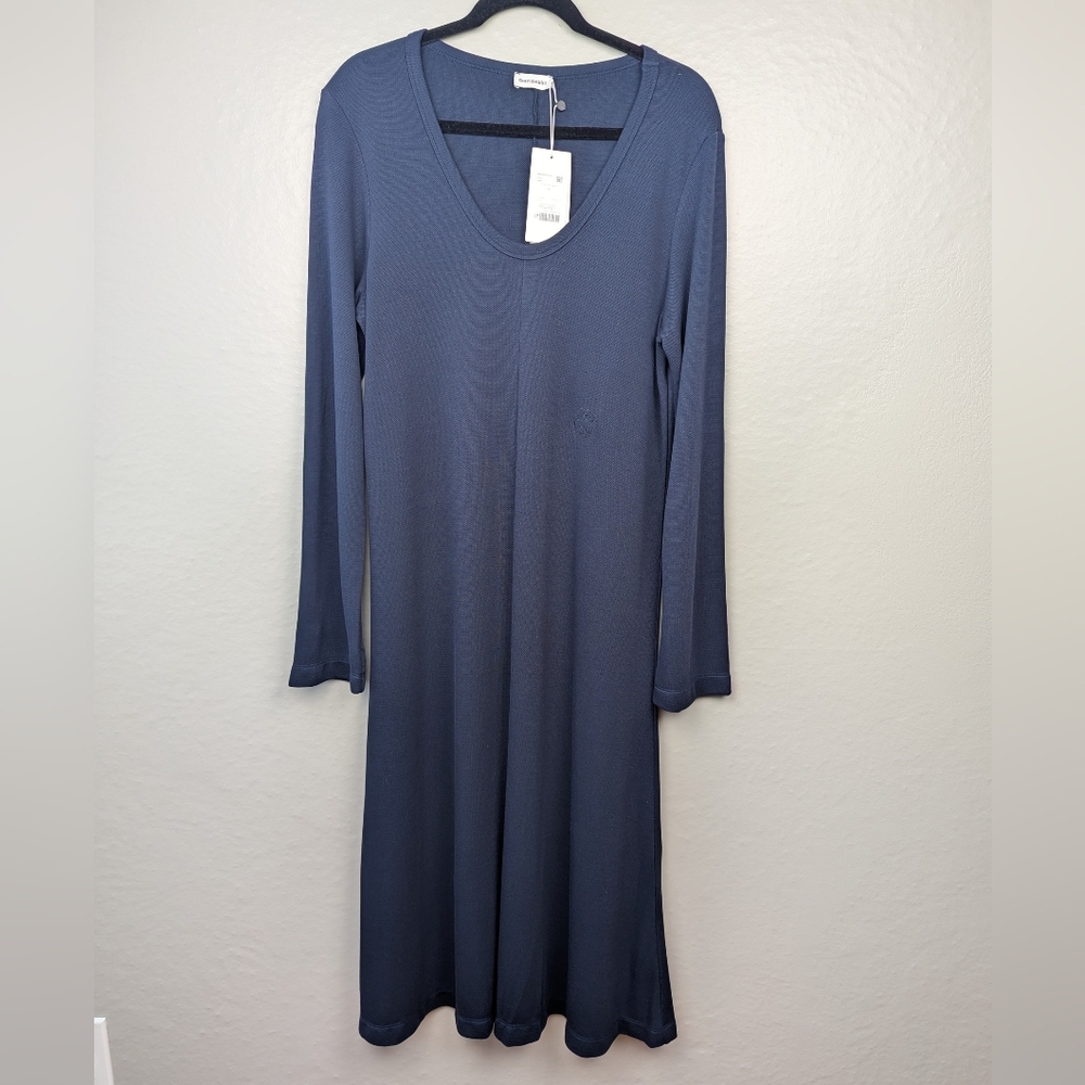 Marimekko Long Sleeve Dress in Navy Blue